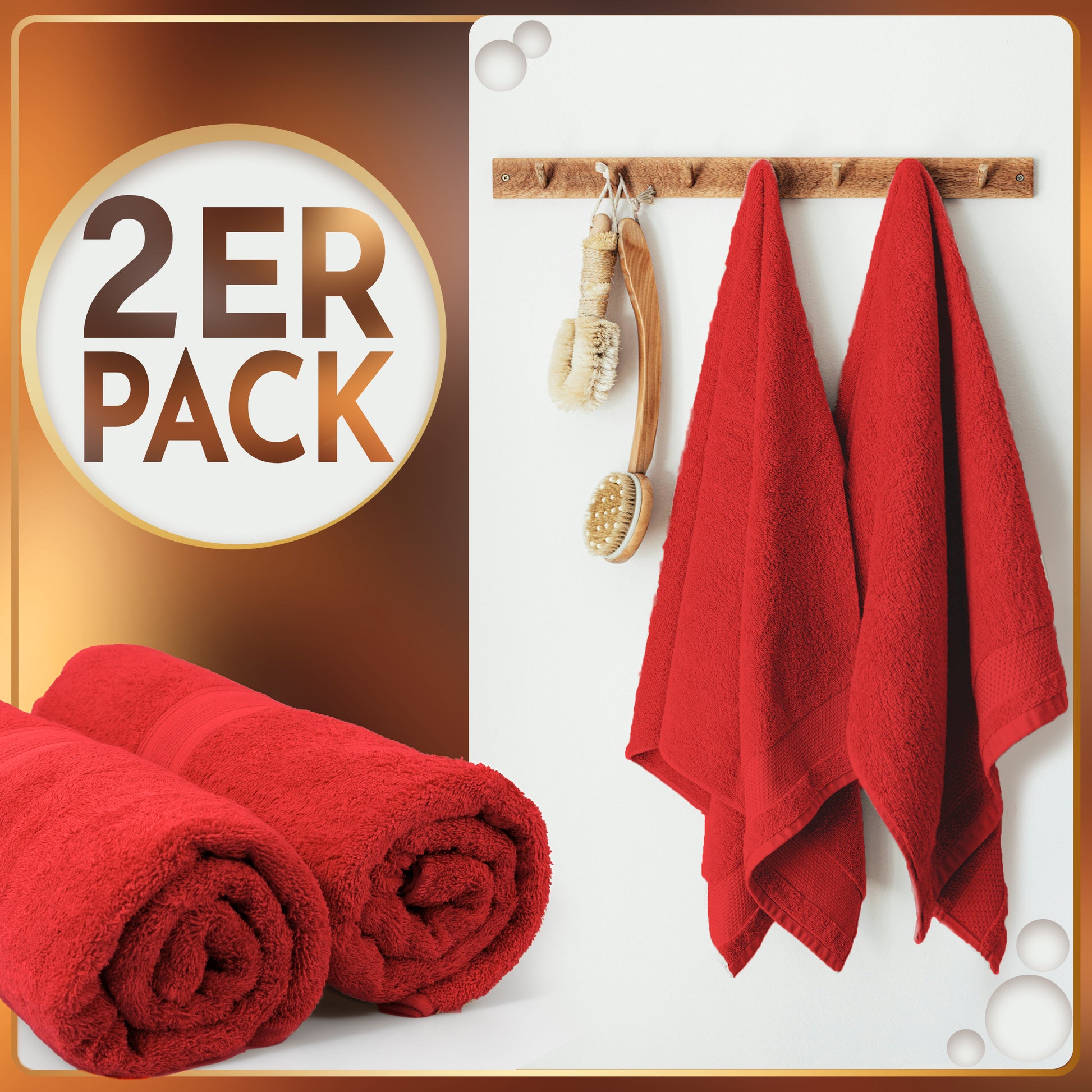 NatureMark 2er Pack SAUNATÜCHER Premium Qualität 80x200cm SAUNATUCH Sauna-Handtuch 100% Baumwolle Farbe: Schwarz
