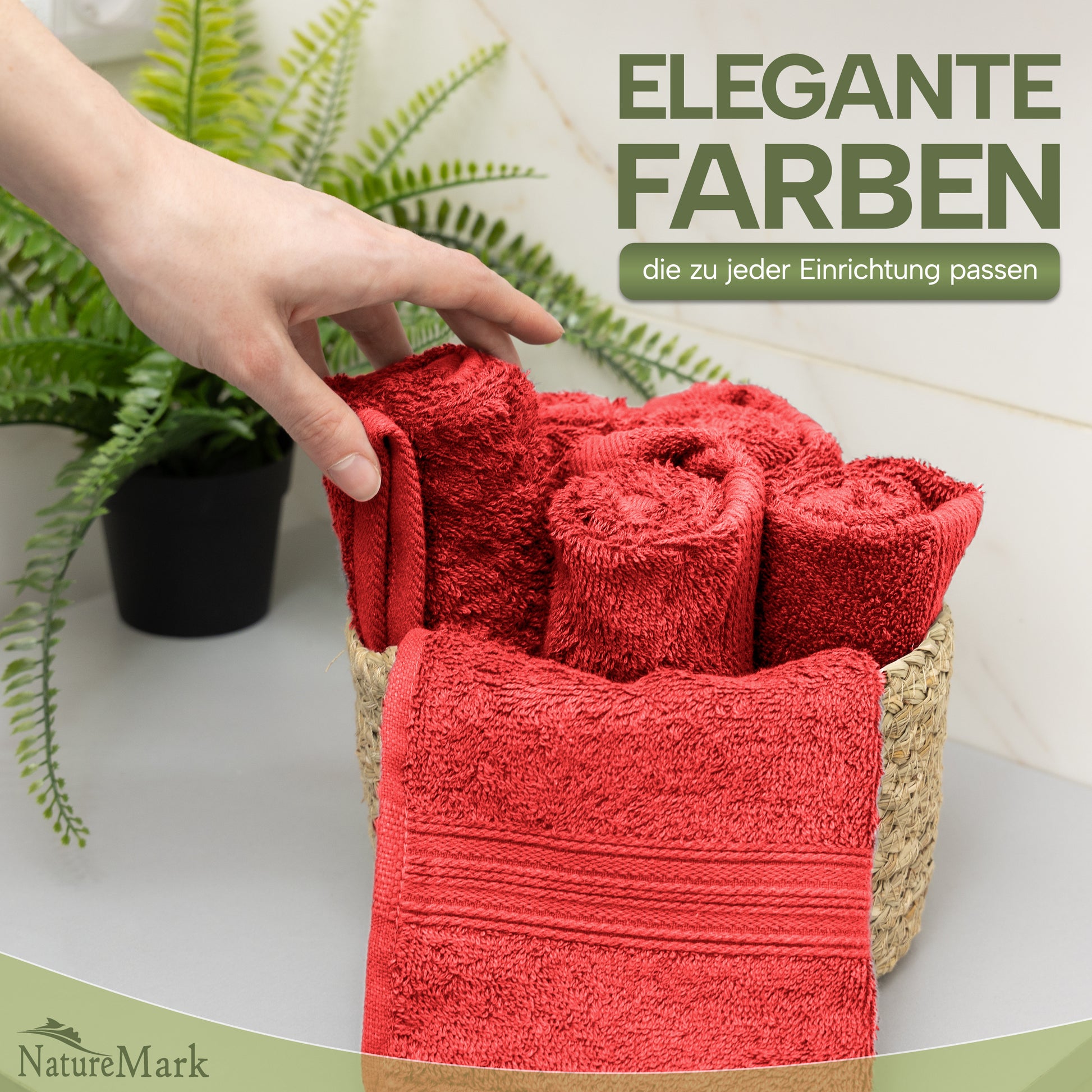 NatureMark Gästetücher – 12er Pack (30x50 cm), 100% Baumwolle, Oeko-Tex Zertifiziert, weich, saugfähig und pflegeleicht – Für Bad, Gäste & Spa – Anthrazit/Grau