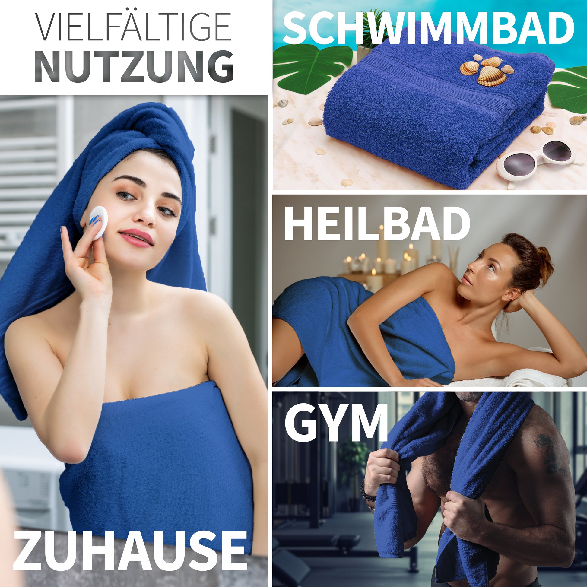 NatureMark 2er Pack DUSCHTÜCHER Premium Qualität 70x140cm DUSCHTUCH Dusch-Handtuch Doppelpack
