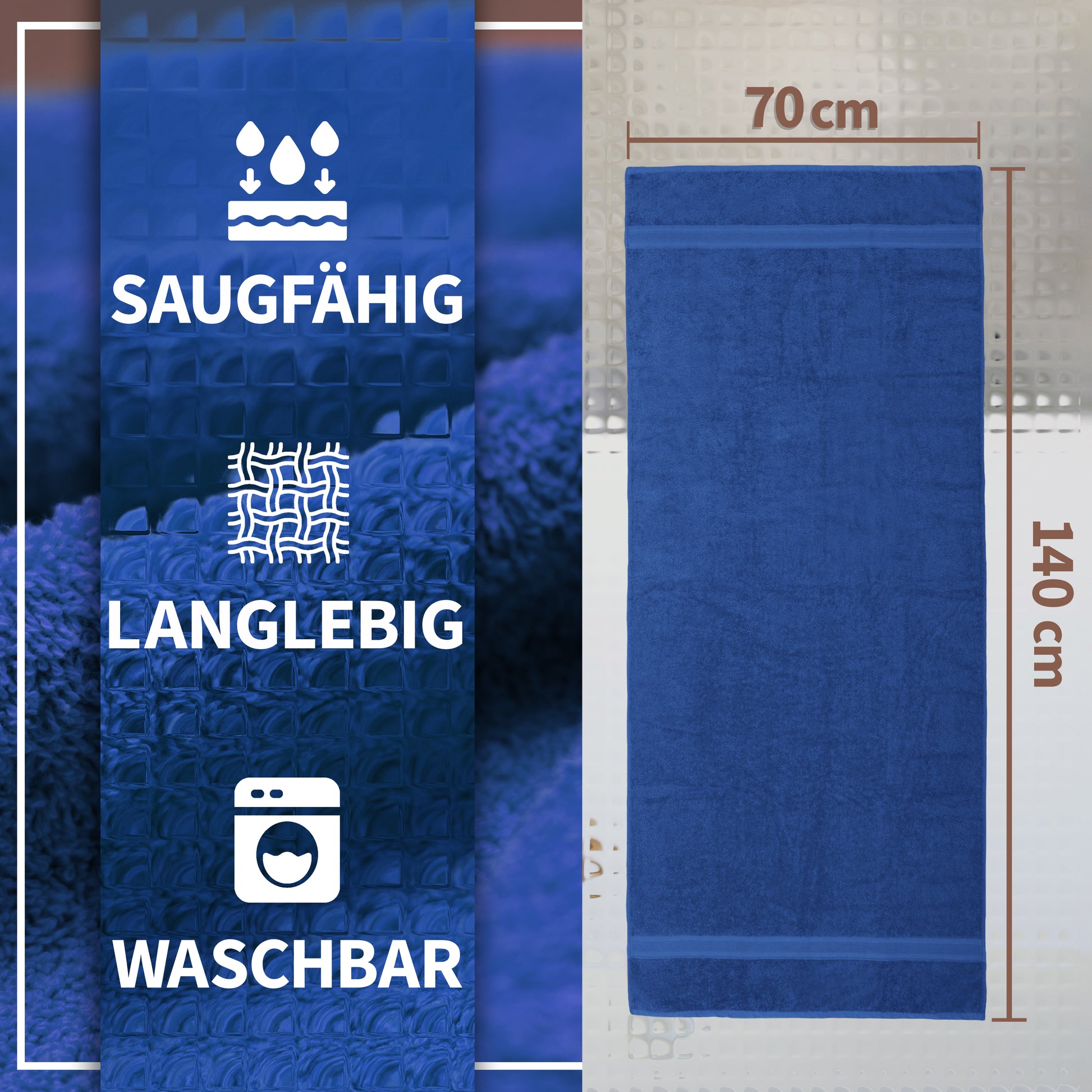 NatureMark 2er Pack DUSCHTÜCHER Premium Qualität 70x140cm DUSCHTUCH Dusch-Handtuch Doppelpack