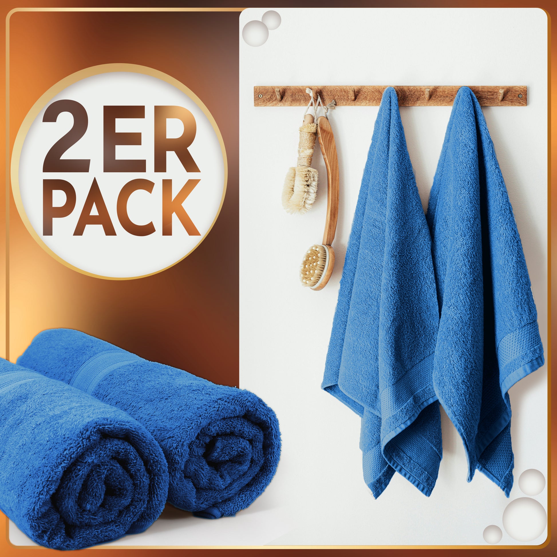 NatureMark 2er Pack SAUNATÜCHER Premium Qualität 80x200cm SAUNATUCH Sauna-Handtuch 100% Baumwolle Farbe: Schwarz