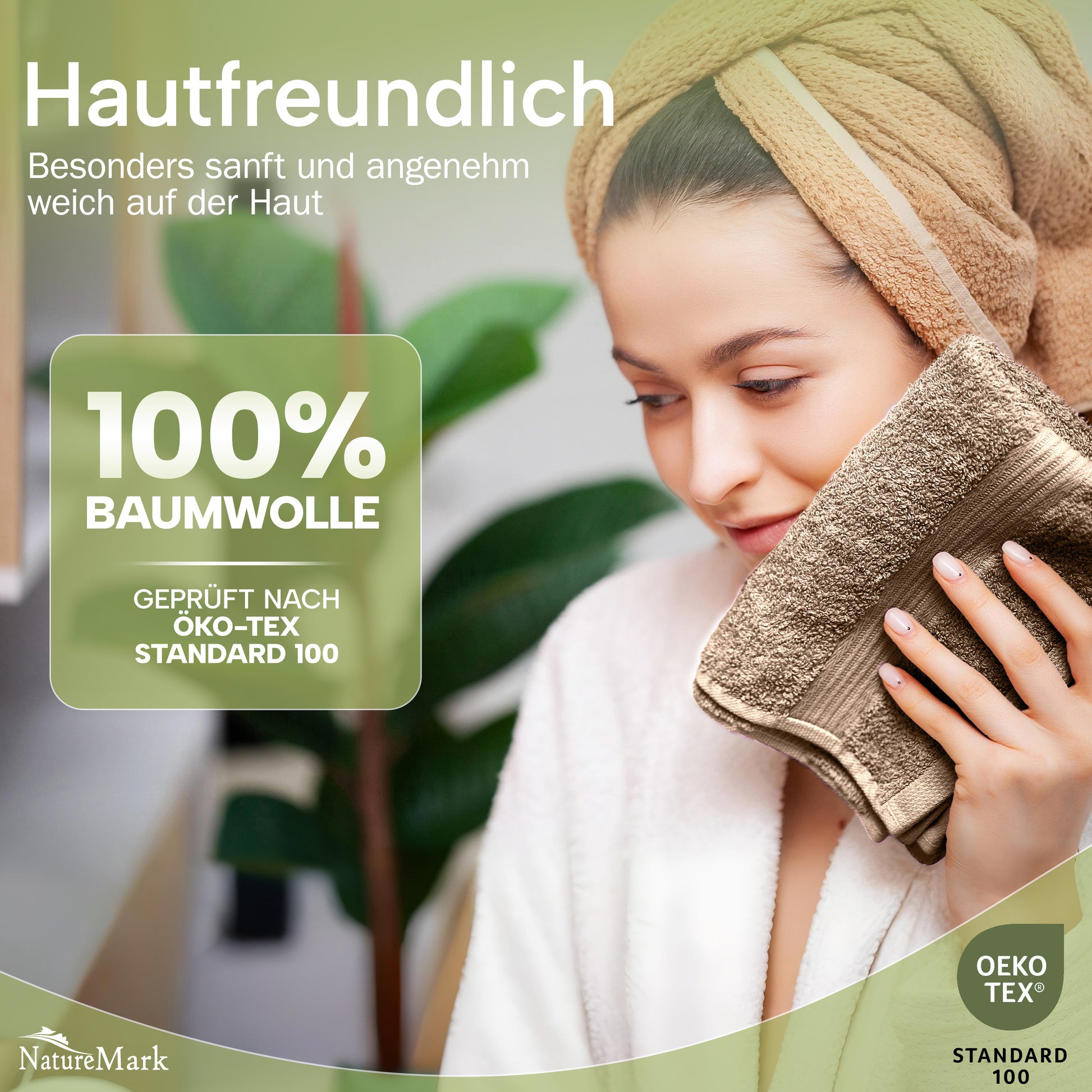 NatureMark Gästetücher – 12er Pack (30x50 cm), 100% Baumwolle, Oeko-Tex Zertifiziert, weich, saugfähig und pflegeleicht – Für Bad, Gäste & Spa – Anthrazit/Grau