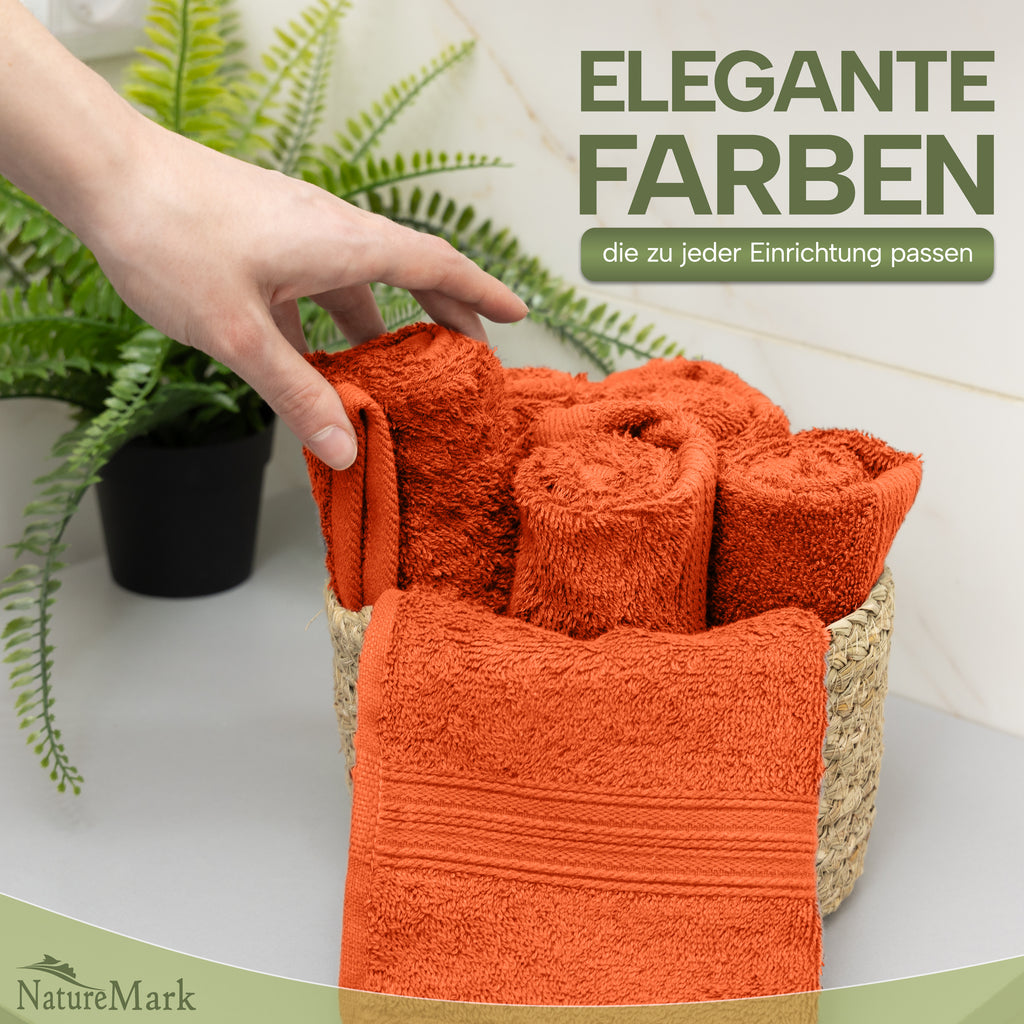NatureMark Gästetücher – 12er Pack (30x50 cm), 100% Baumwolle, Oeko-Tex Zertifiziert, weich, saugfähig und pflegeleicht – Für Bad, Gäste & Spa – Anthrazit/Grau