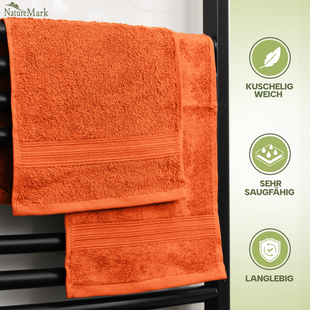 NatureMark Gästetücher – 12er Pack (30x50 cm), 100% Baumwolle, Oeko-Tex Zertifiziert, weich, saugfähig und pflegeleicht – Für Bad, Gäste & Spa – Anthrazit/Grau