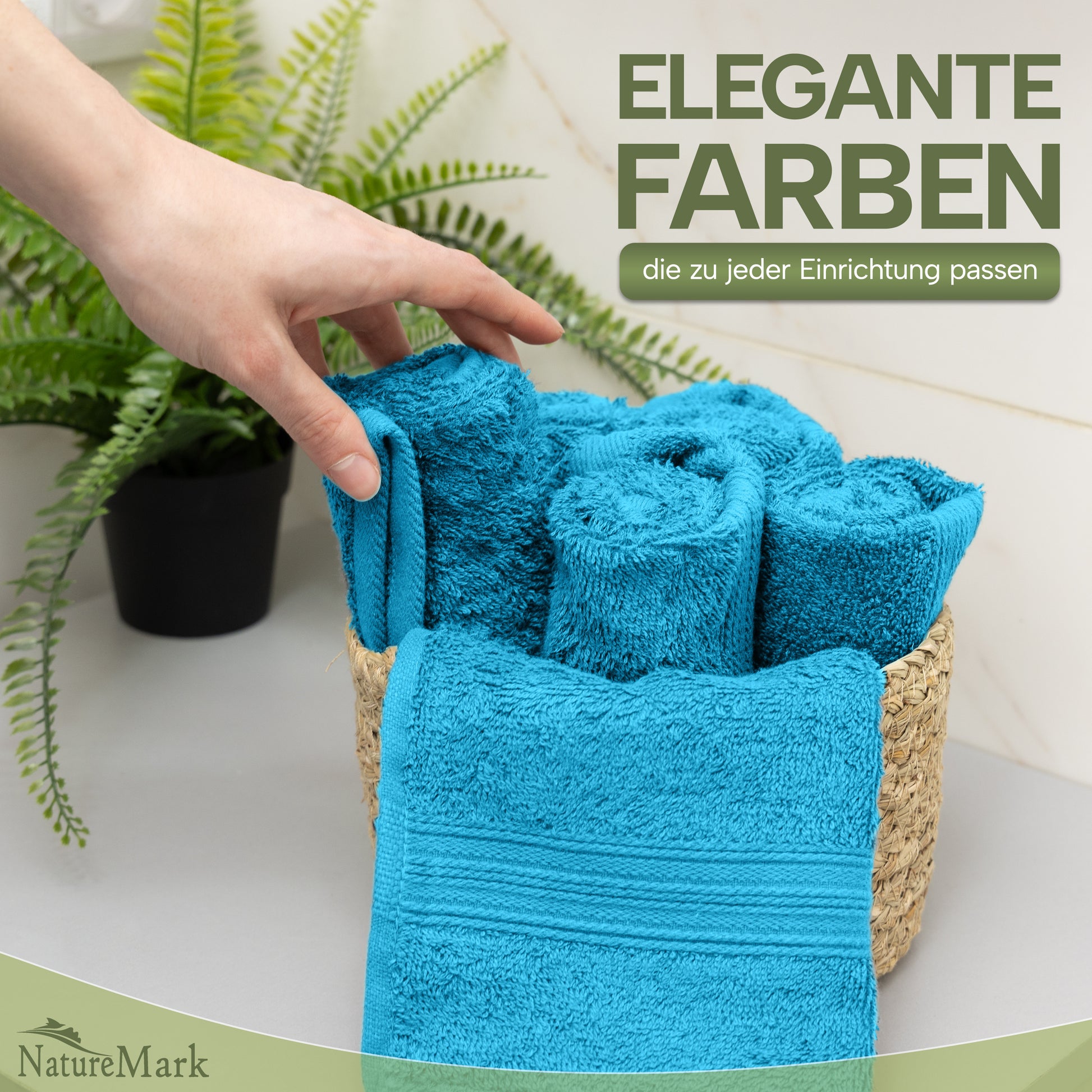NatureMark Gästetücher – 12er Pack (30x50 cm), 100% Baumwolle, Oeko-Tex Zertifiziert, weich, saugfähig und pflegeleicht – Für Bad, Gäste & Spa – Anthrazit/Grau