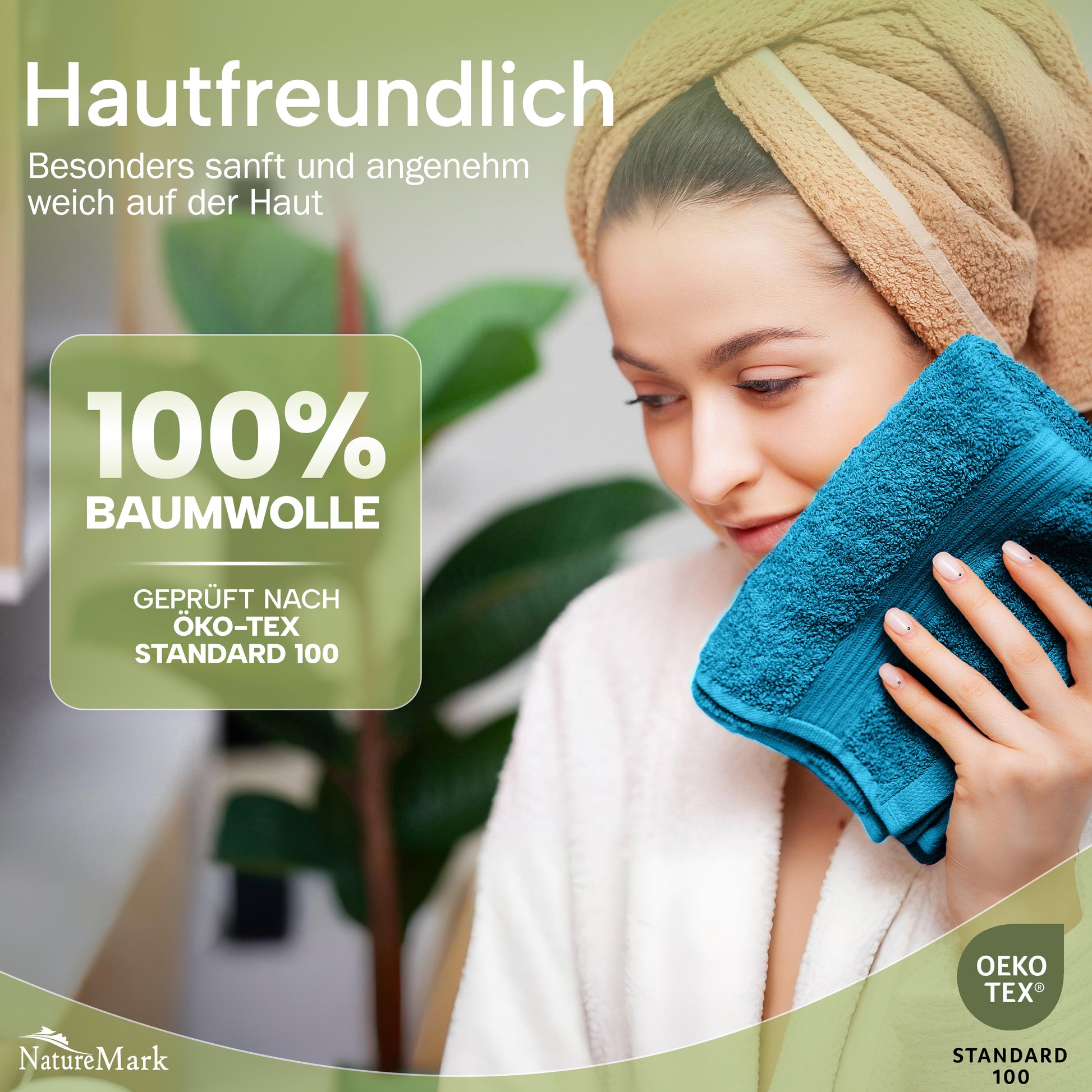 NatureMark Gästetücher – 12er Pack (30x50 cm), 100% Baumwolle, Oeko-Tex Zertifiziert, weich, saugfähig und pflegeleicht – Für Bad, Gäste & Spa – Anthrazit/Grau