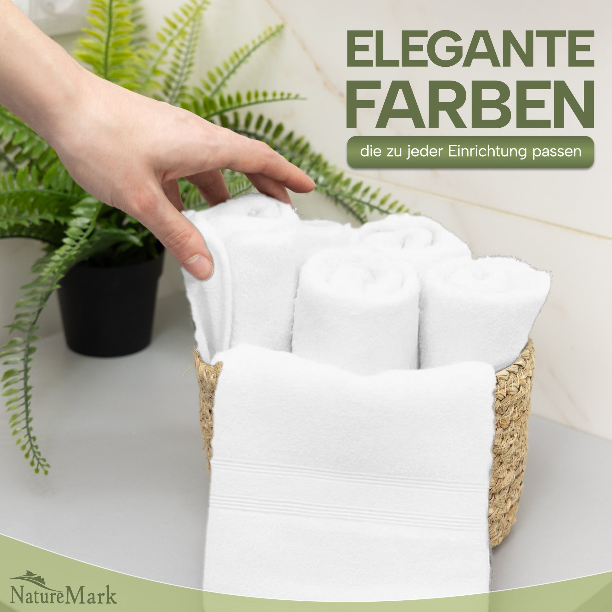 NatureMark Gästetücher – 12er Pack (30x50 cm), 100% Baumwolle, Oeko-Tex Zertifiziert, weich, saugfähig und pflegeleicht – Für Bad, Gäste & Spa – Anthrazit/Grau