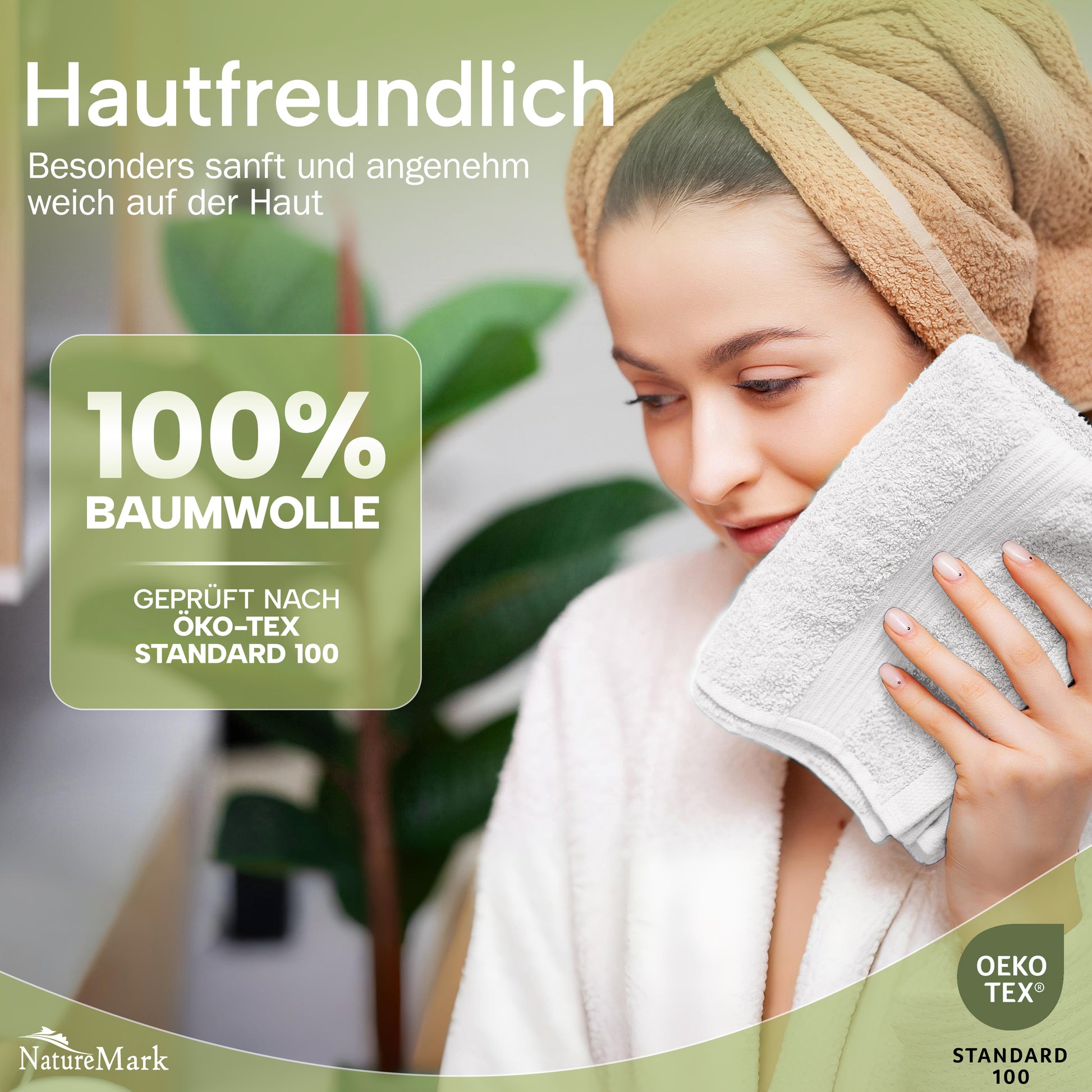 NatureMark Gästetücher – 12er Pack (30x50 cm), 100% Baumwolle, Oeko-Tex Zertifiziert, weich, saugfähig und pflegeleicht – Für Bad, Gäste & Spa – Anthrazit/Grau