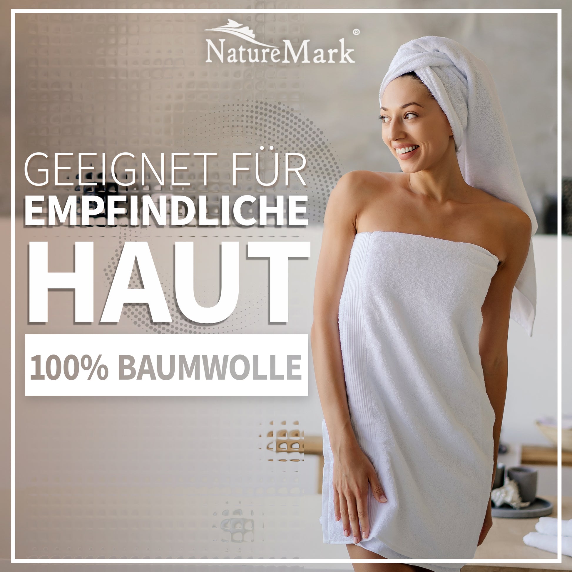 NatureMark 2er Pack DUSCHTÜCHER Premium Qualität 70x140cm DUSCHTUCH Dusch-Handtuch Doppelpack