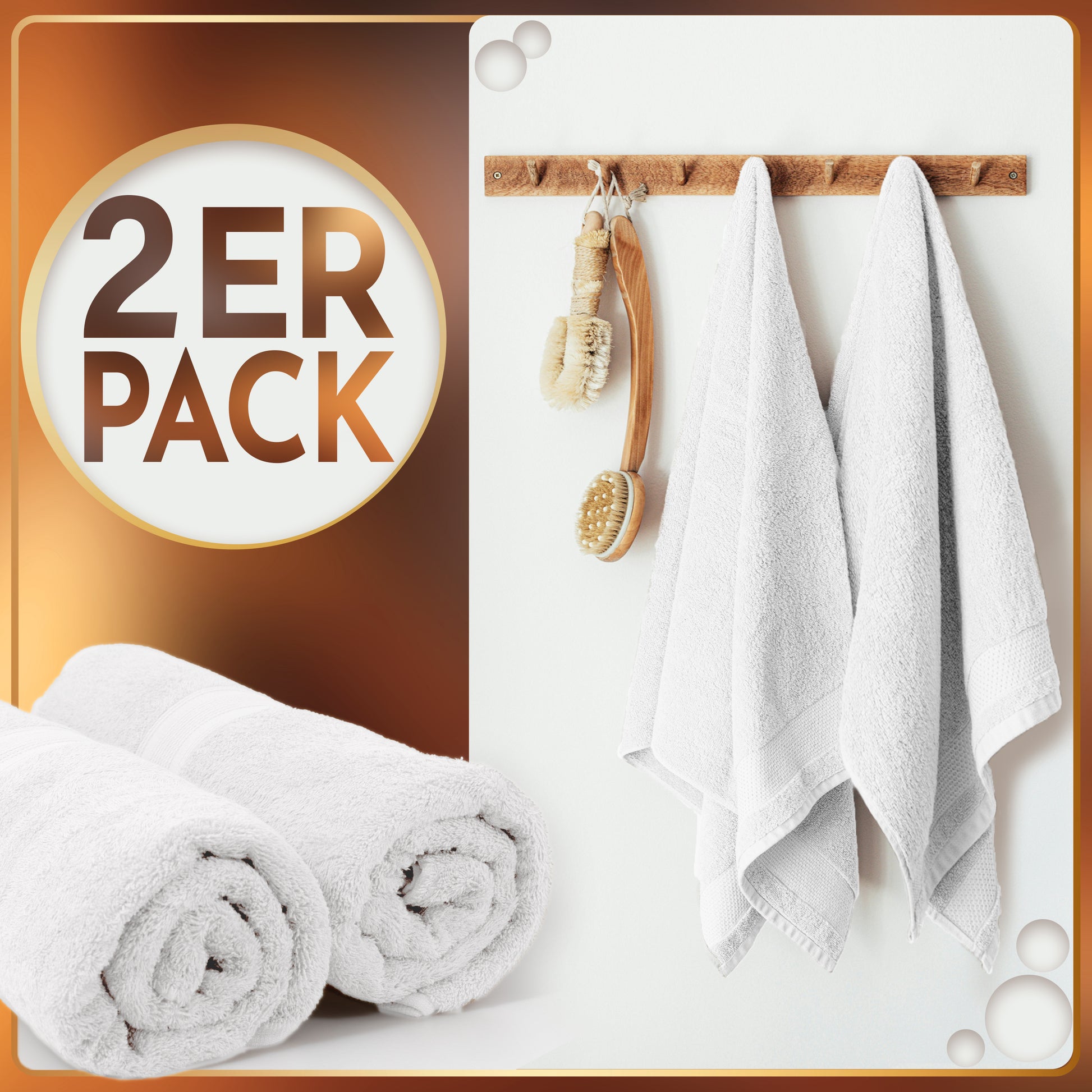 NatureMark 2er Pack SAUNATÜCHER Premium Qualität 80x200cm SAUNATUCH Sauna-Handtuch 100% Baumwolle Farbe: Schwarz