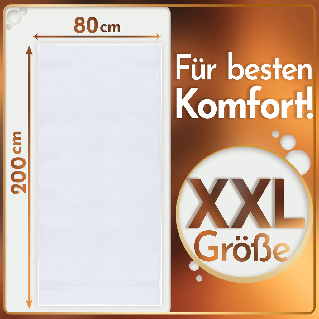 NatureMark 2er Pack SAUNATÜCHER Premium Qualität 80x200cm SAUNATUCH Sauna-Handtuch 100% Baumwolle Farbe: Schwarz