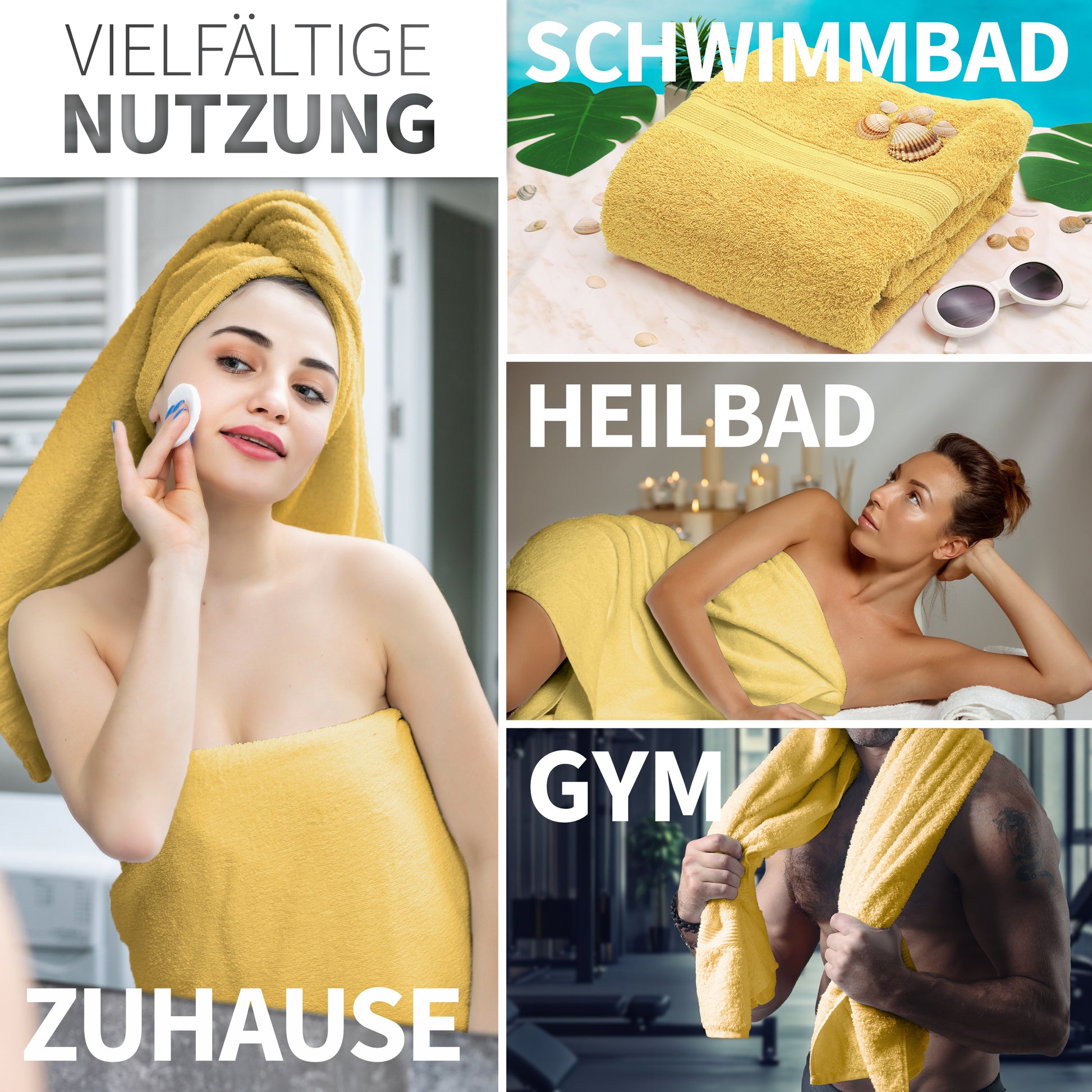 NatureMark 2er Pack DUSCHTÜCHER Premium Qualität 70x140cm DUSCHTUCH Dusch-Handtuch Doppelpack
