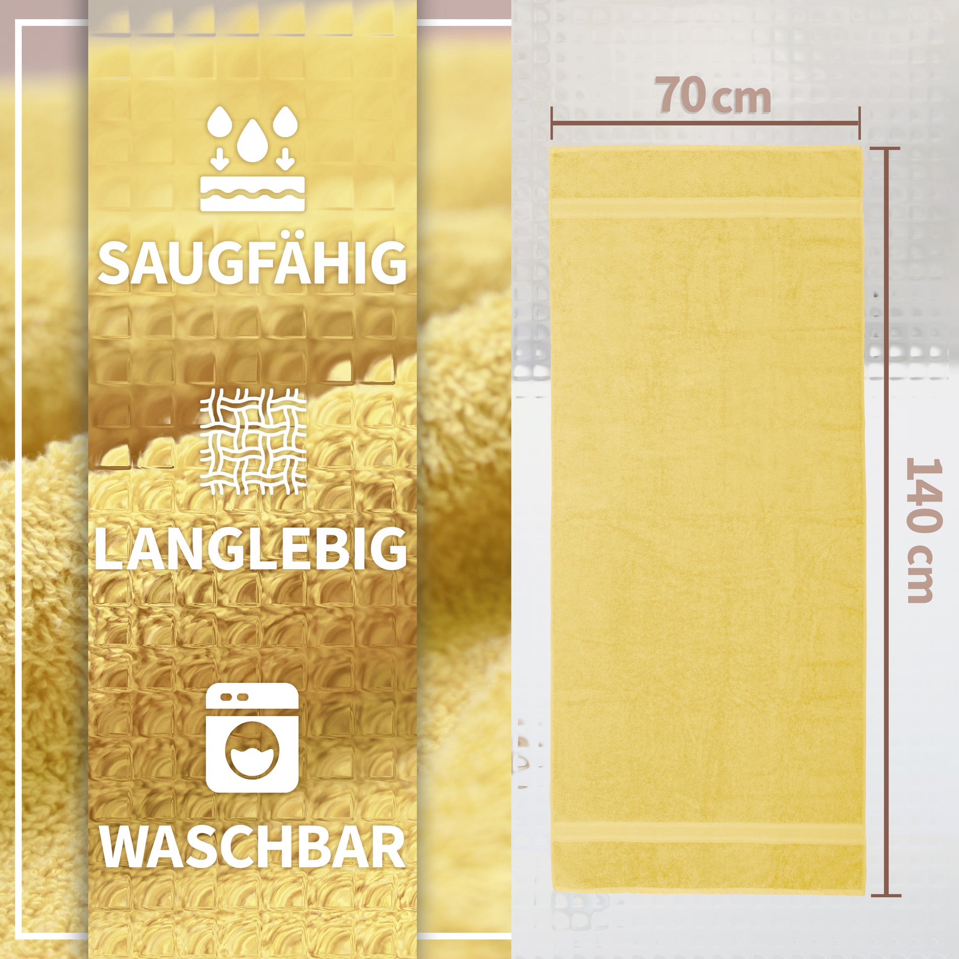 NatureMark 2er Pack DUSCHTÜCHER Premium Qualität 70x140cm DUSCHTUCH Dusch-Handtuch Doppelpack