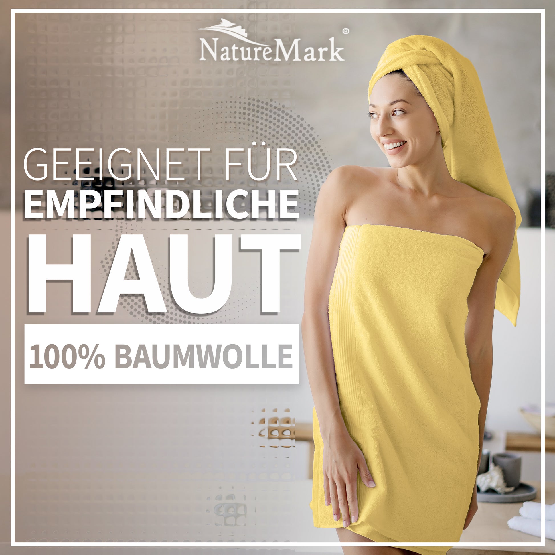 NatureMark 2er Pack DUSCHTÜCHER Premium Qualität 70x140cm DUSCHTUCH Dusch-Handtuch Doppelpack