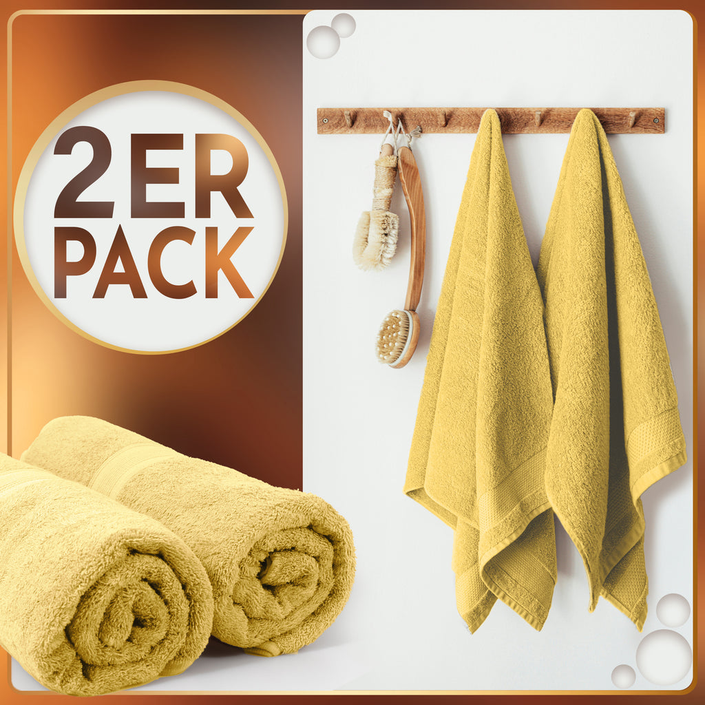 NatureMark 2er Pack SAUNATÜCHER Premium Qualität 80x200cm SAUNATUCH Sauna-Handtuch 100% Baumwolle Farbe: Schwarz
