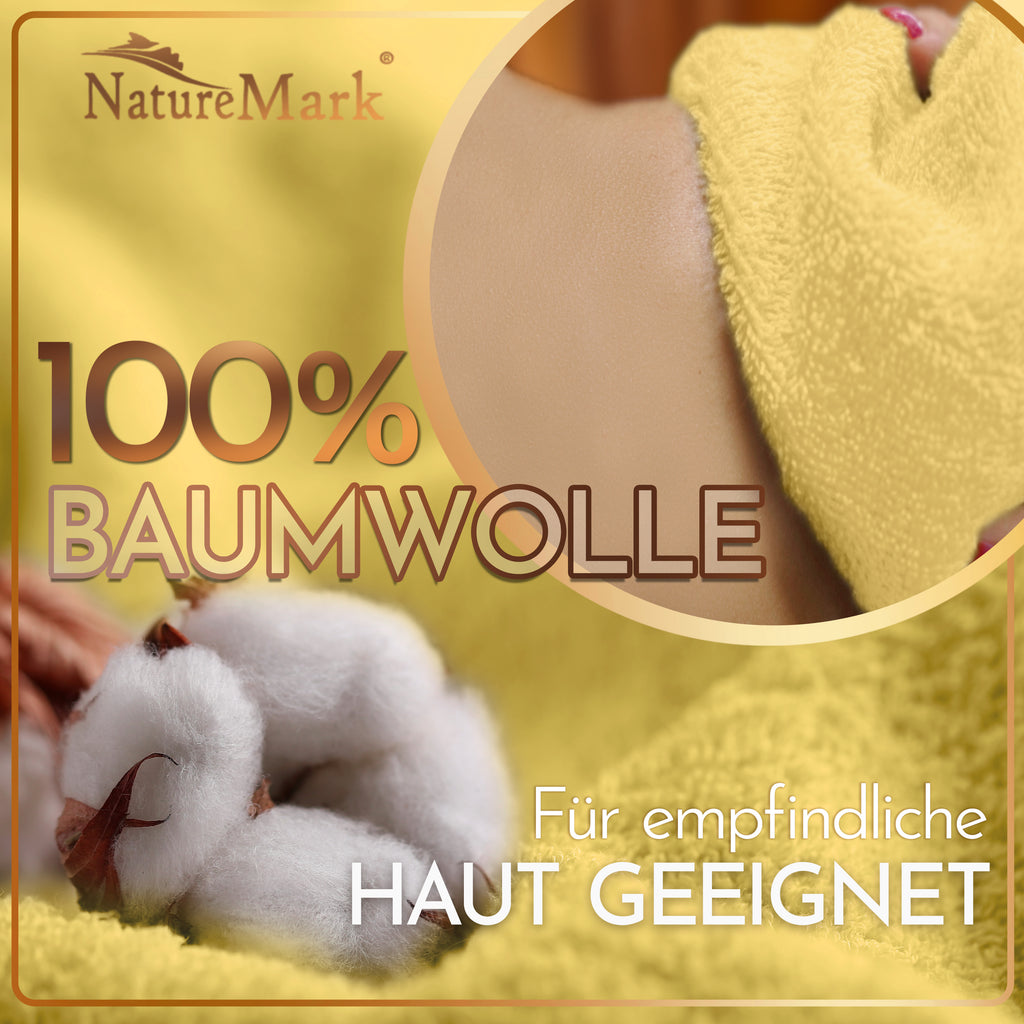 NatureMark 2er Pack SAUNATÜCHER Premium Qualität 80x200cm SAUNATUCH Sauna-Handtuch 100% Baumwolle Farbe: Schwarz