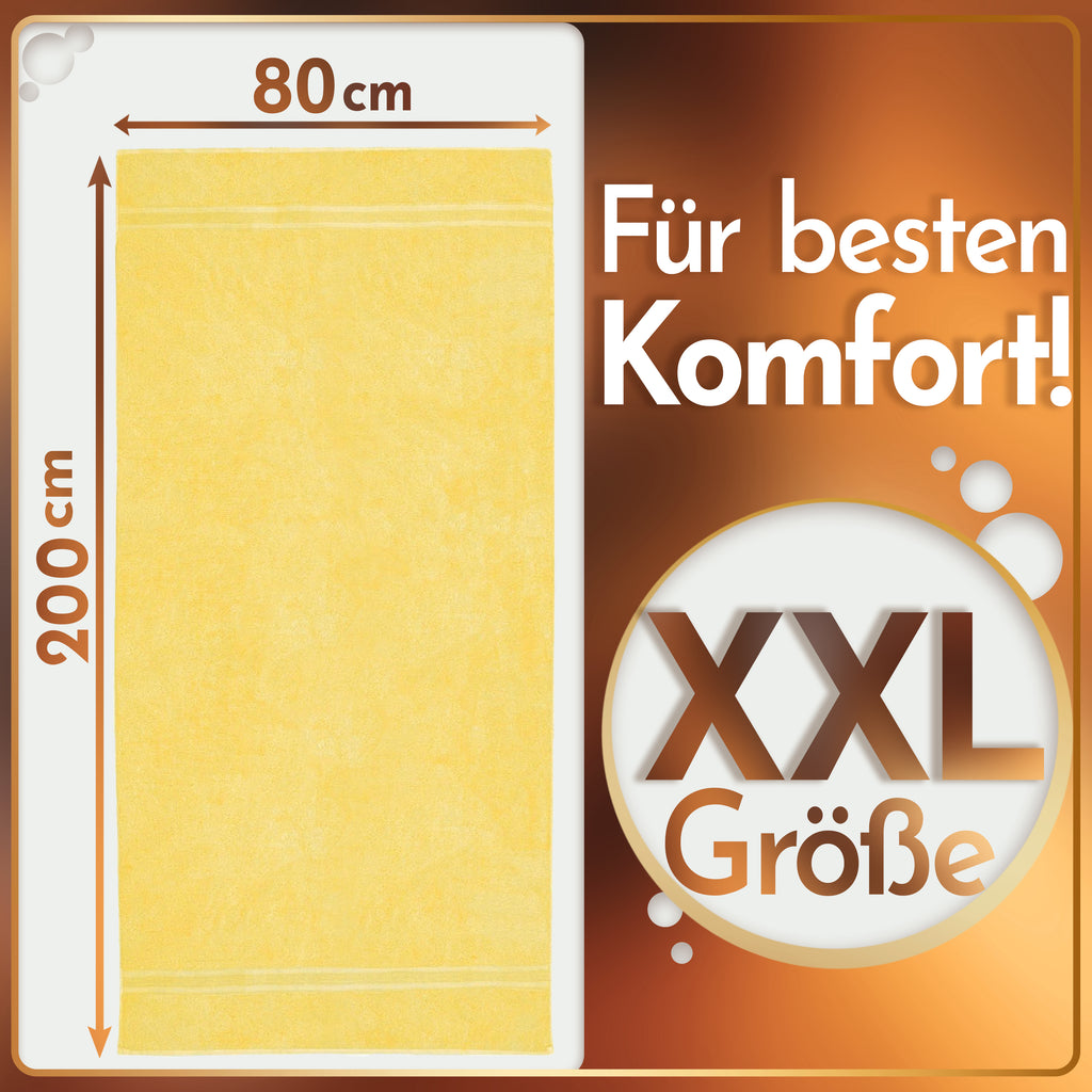 NatureMark 2er Pack SAUNATÜCHER Premium Qualität 80x200cm SAUNATUCH Sauna-Handtuch 100% Baumwolle Farbe: Schwarz