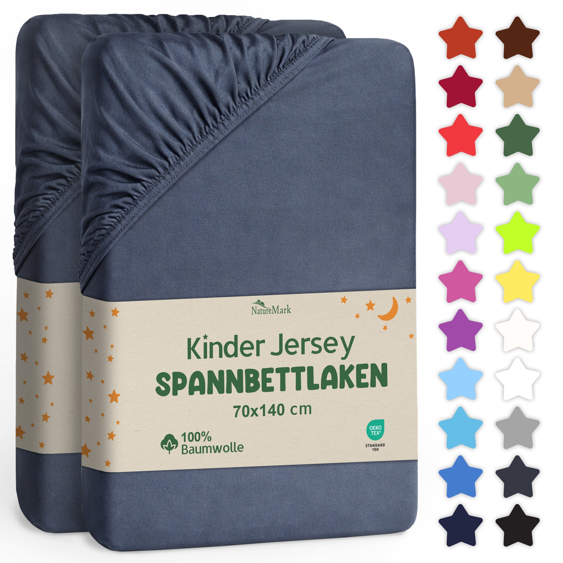 Jersey Spannbettlaken 70 X 140 + 20CM