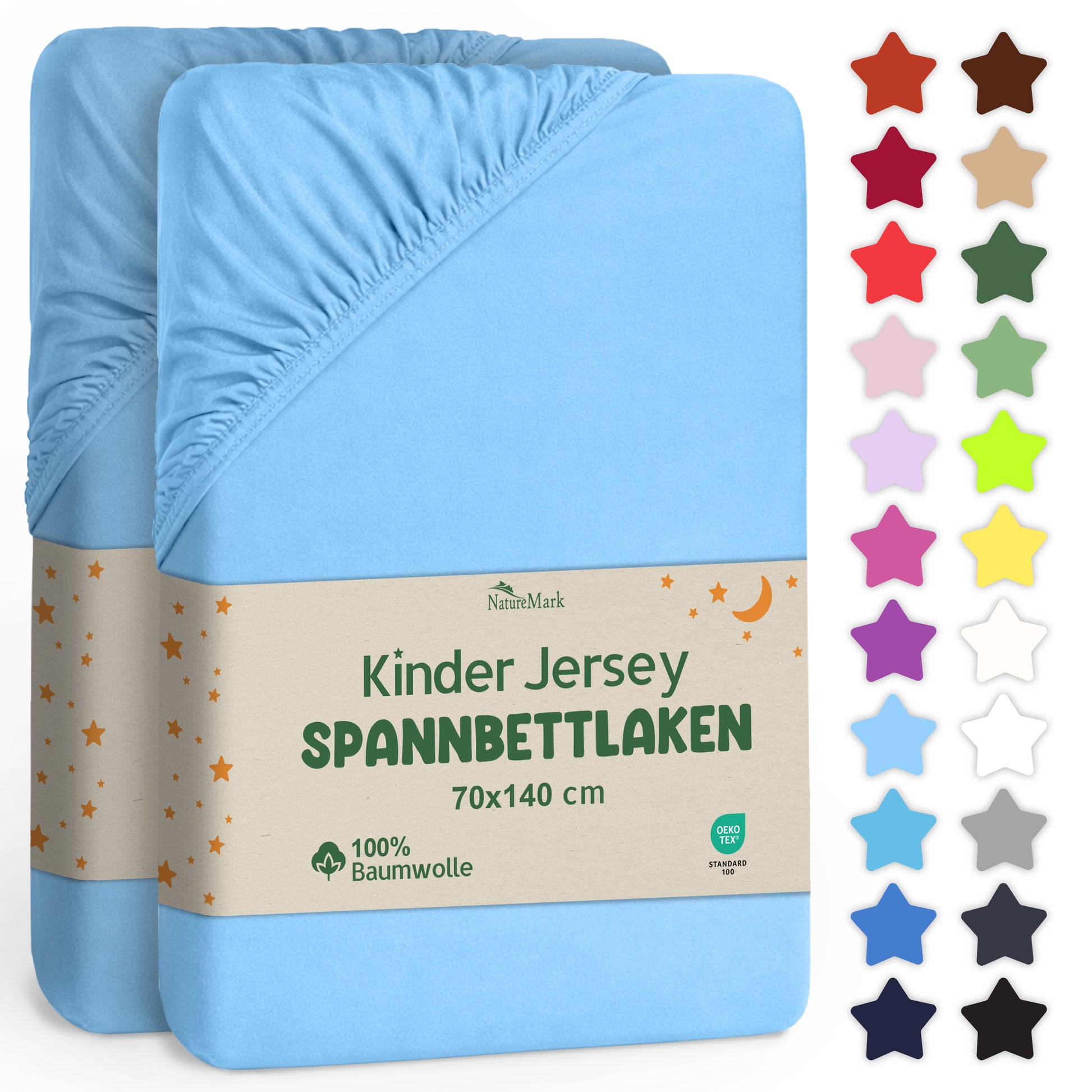 Jersey Spannbettlaken 70 X 140 + 20CM
