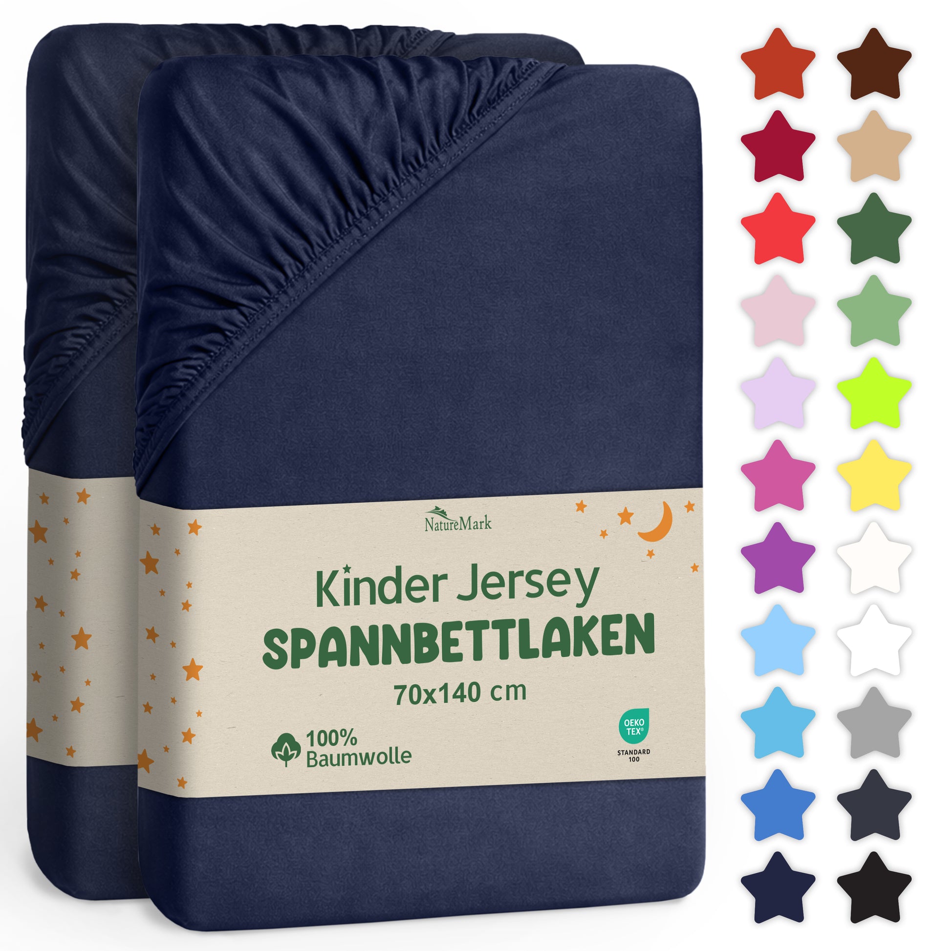 Jersey Spannbettlaken 70 X 140 + 20CM