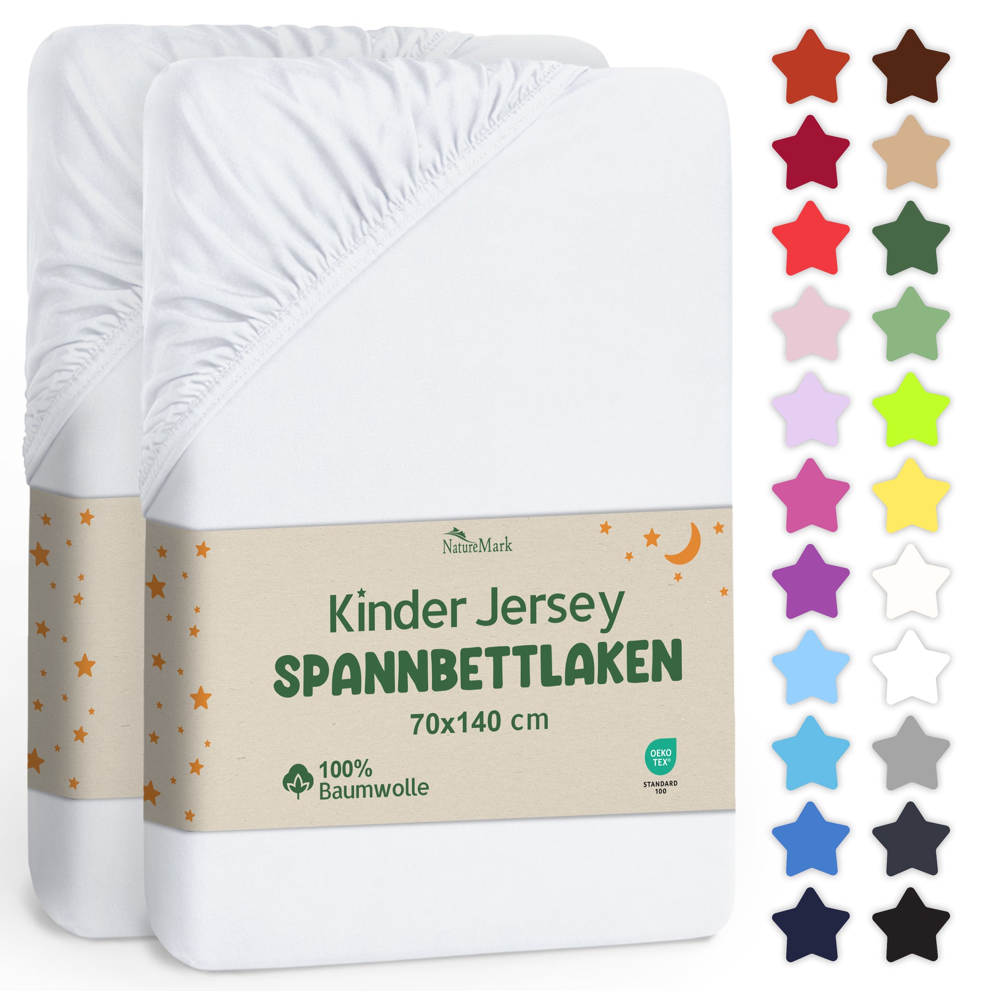 Jersey Spannbettlaken 70 X 140 + 20CM