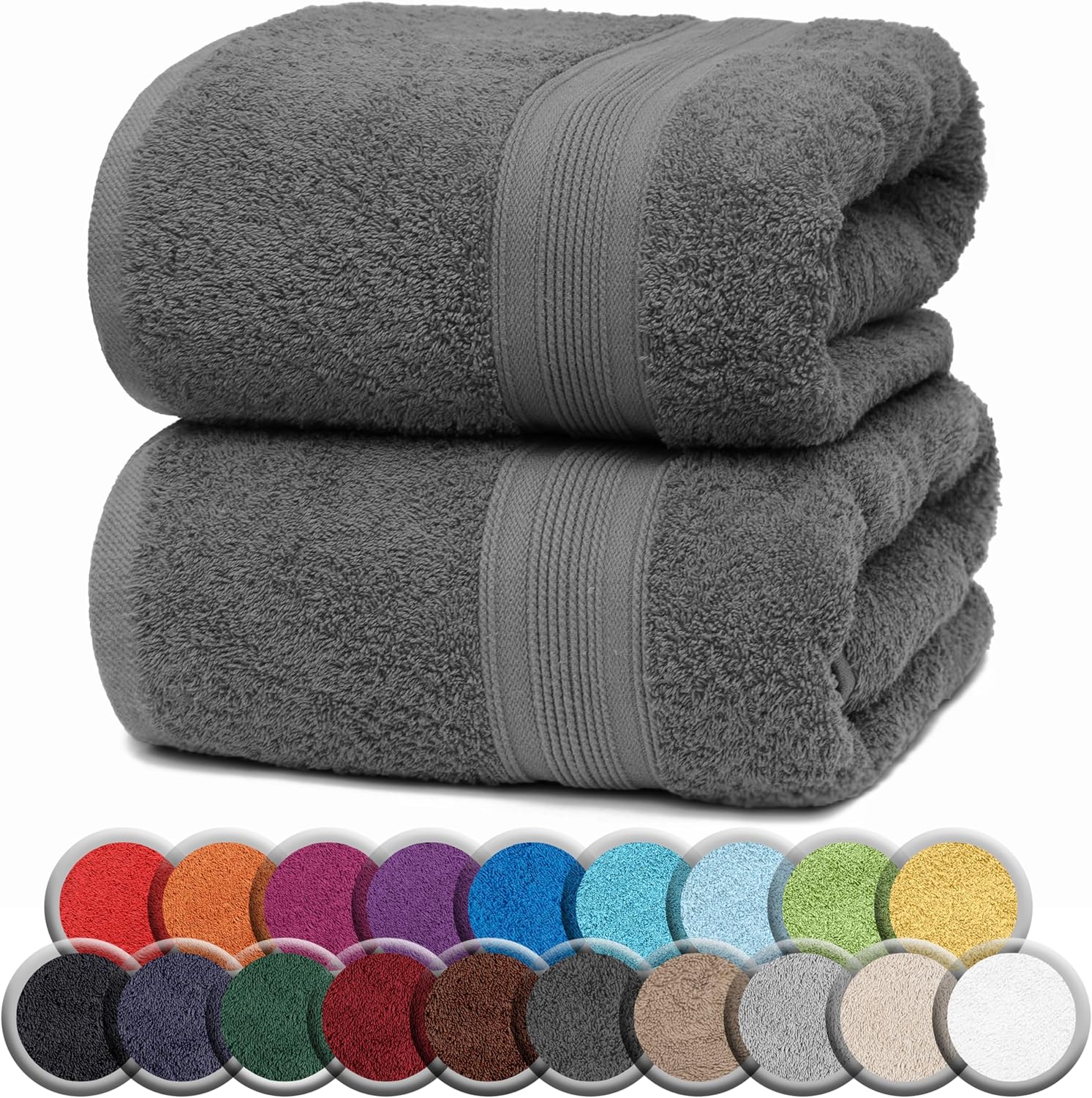 NatureMark 2er Pack SAUNATÜCHER Premium Qualität 80x200cm SAUNATUCH Sauna-Handtuch 100% Baumwolle Farbe: Schwarz