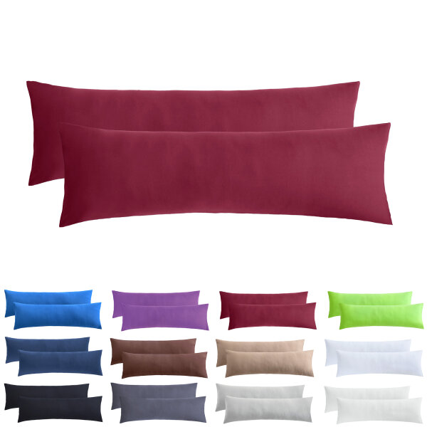 Jersey Kissenbezüge 2er-Pack 40x145 cm Bordeaux rot